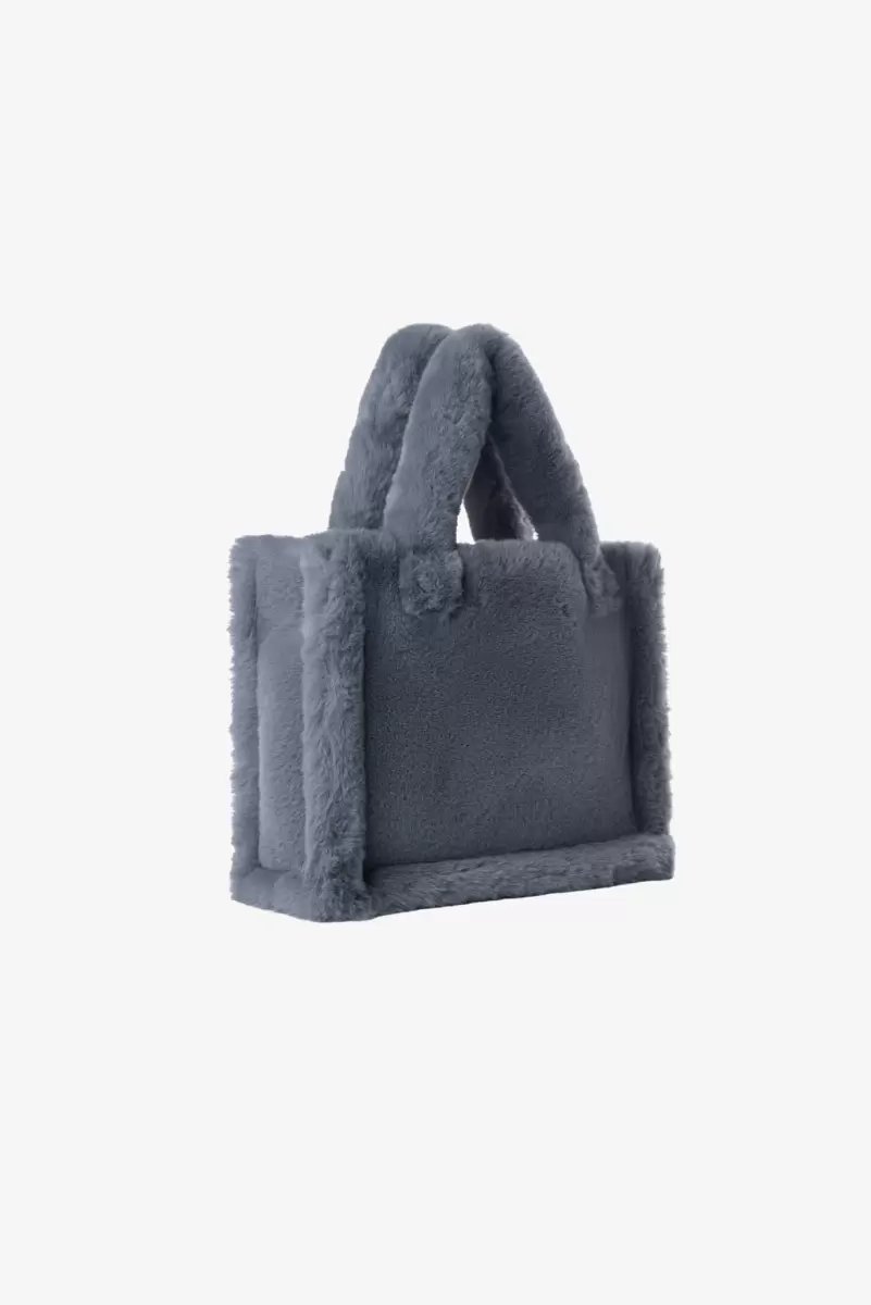 Smoky Blue Effective Jade Faux Fur Tote Bag Accessories Women Lamarque - 1