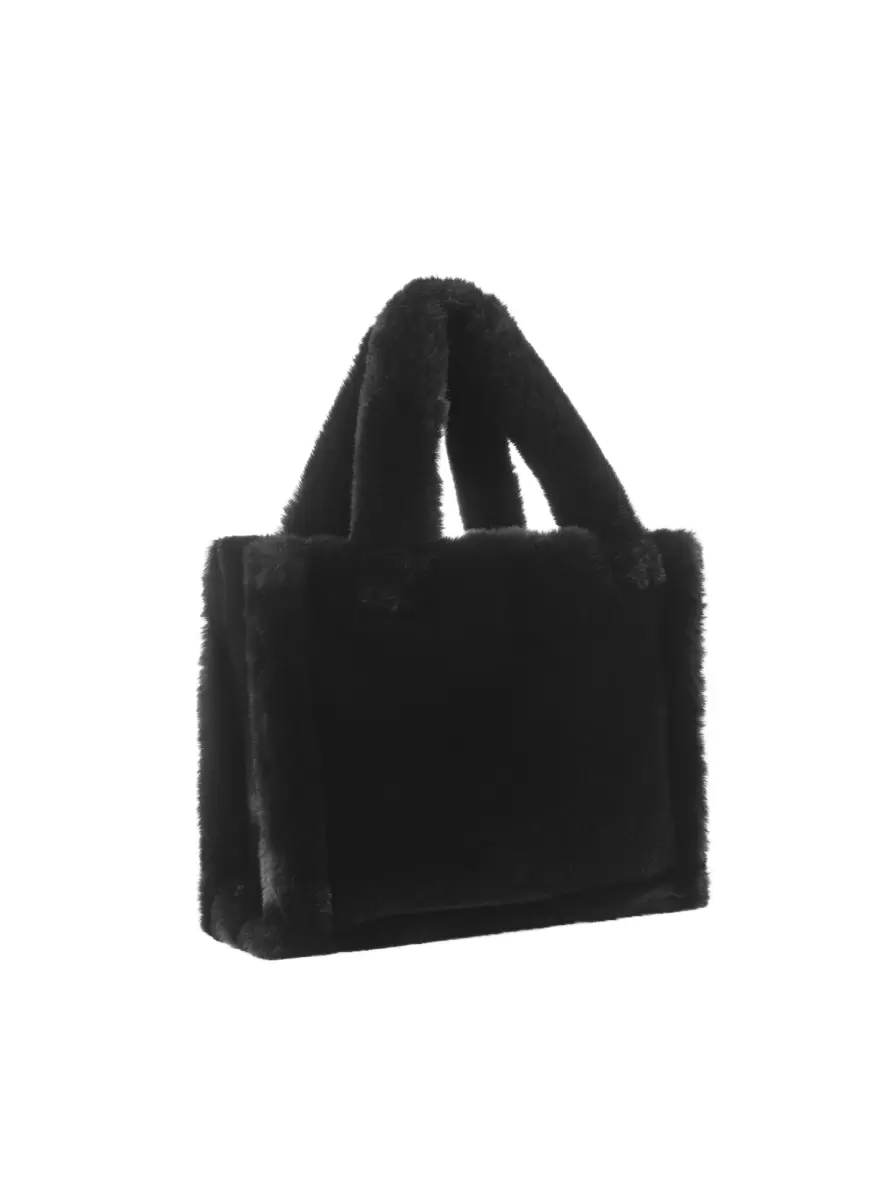 Quick Accessories Lamarque Jade Faux Fur Tote Bag Black Women - 1