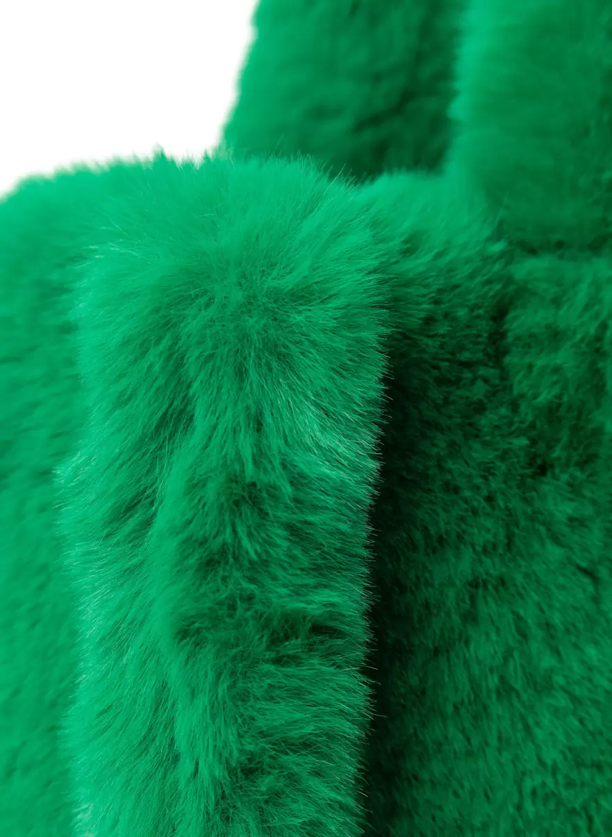 Women Vibrant Green Bespoke Jade Faux Fur Tote Bag Accessories Lamarque - 2