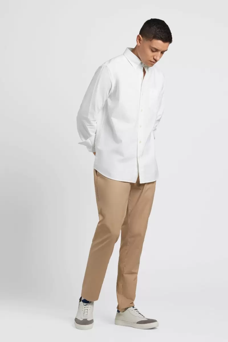 Men White Shirts Brighton Oxford Organic Shirt - White Affordable Ben Sherman - 3