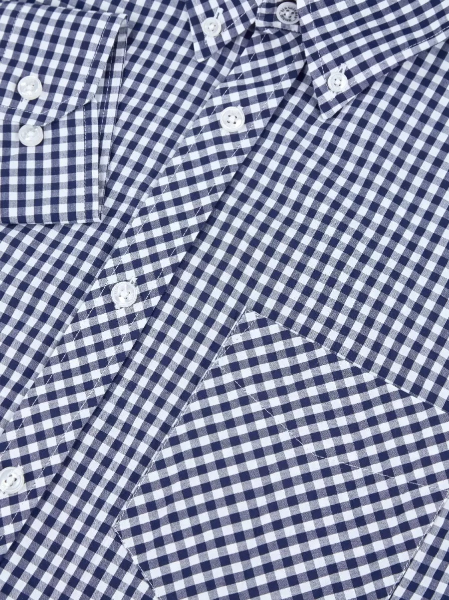 Shirts Signature Long-Sleeve Gingham Shirt - Dark Blue Cheap Ben Sherman Dark Blue Men - 1