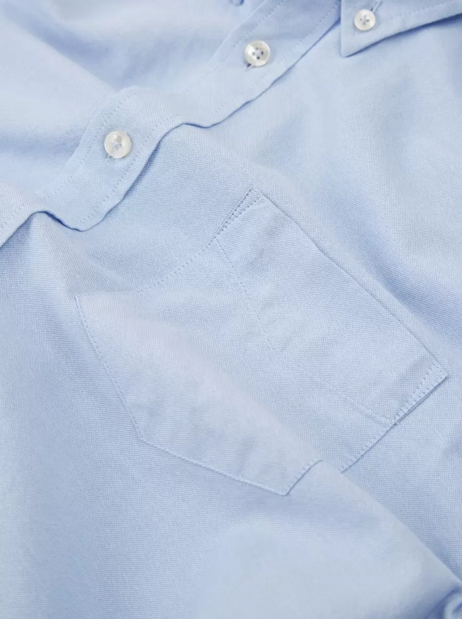 Men Sky Short-Sleeve Signature Oxford Shirt - Sky Classic Ben Sherman Shirts - 3