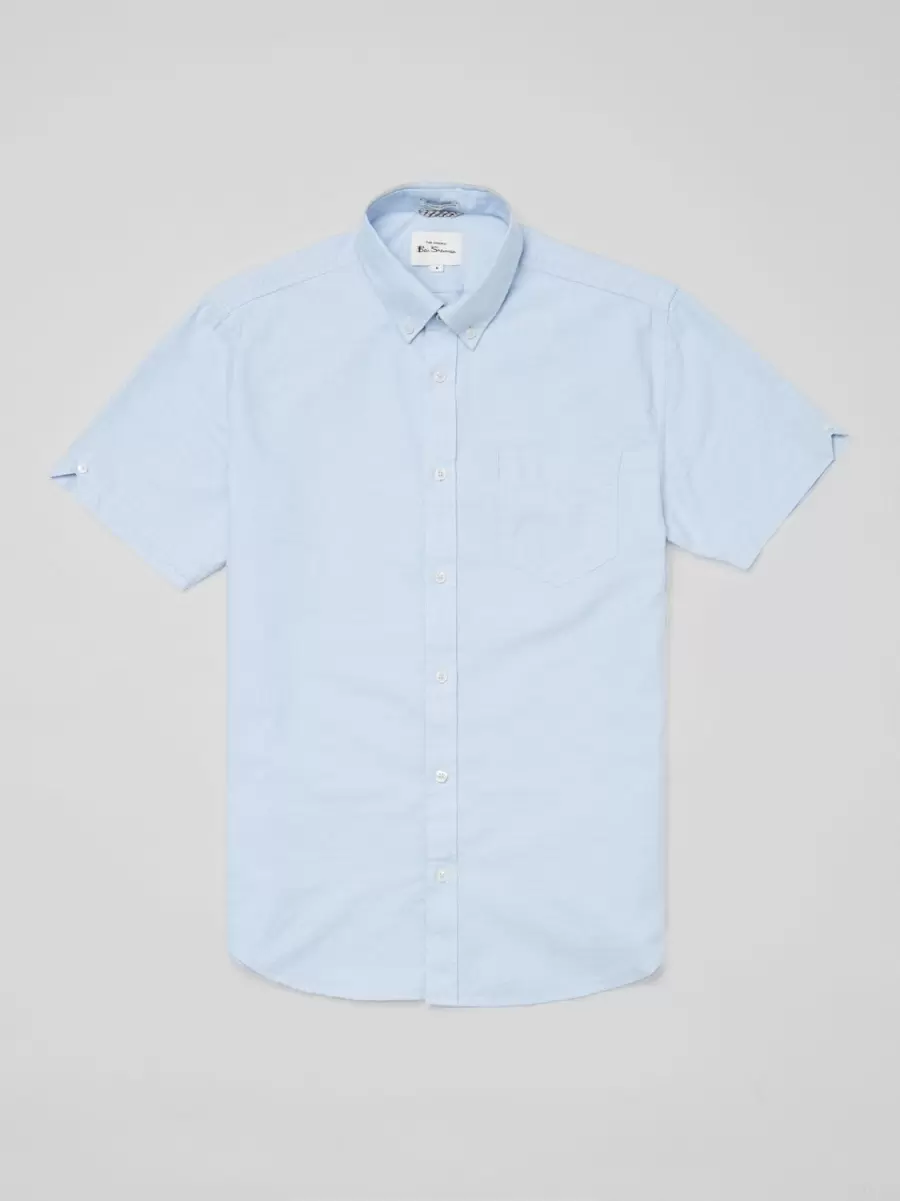 Men Sky Short-Sleeve Signature Oxford Shirt - Sky Classic Ben Sherman Shirts