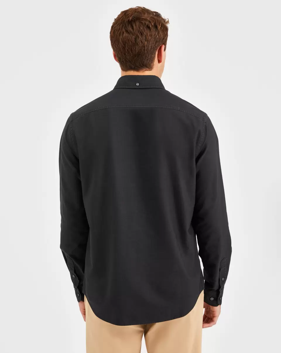 Elegant Shirts Washed Black Men Beatnik Oxford Garment Dye Shirt - Washed Black Ben Sherman - 4