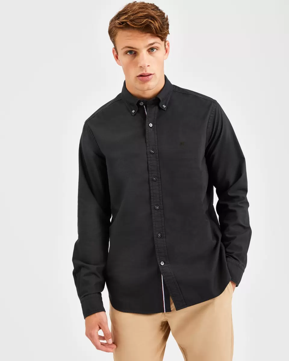 Elegant Shirts Washed Black Men Beatnik Oxford Garment Dye Shirt - Washed Black Ben Sherman