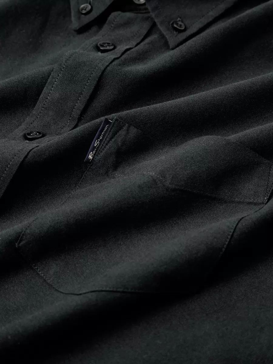 Barely Black Signature Organic Oxford Shirt - Barely Black Discount Shirts Men Ben Sherman - 4