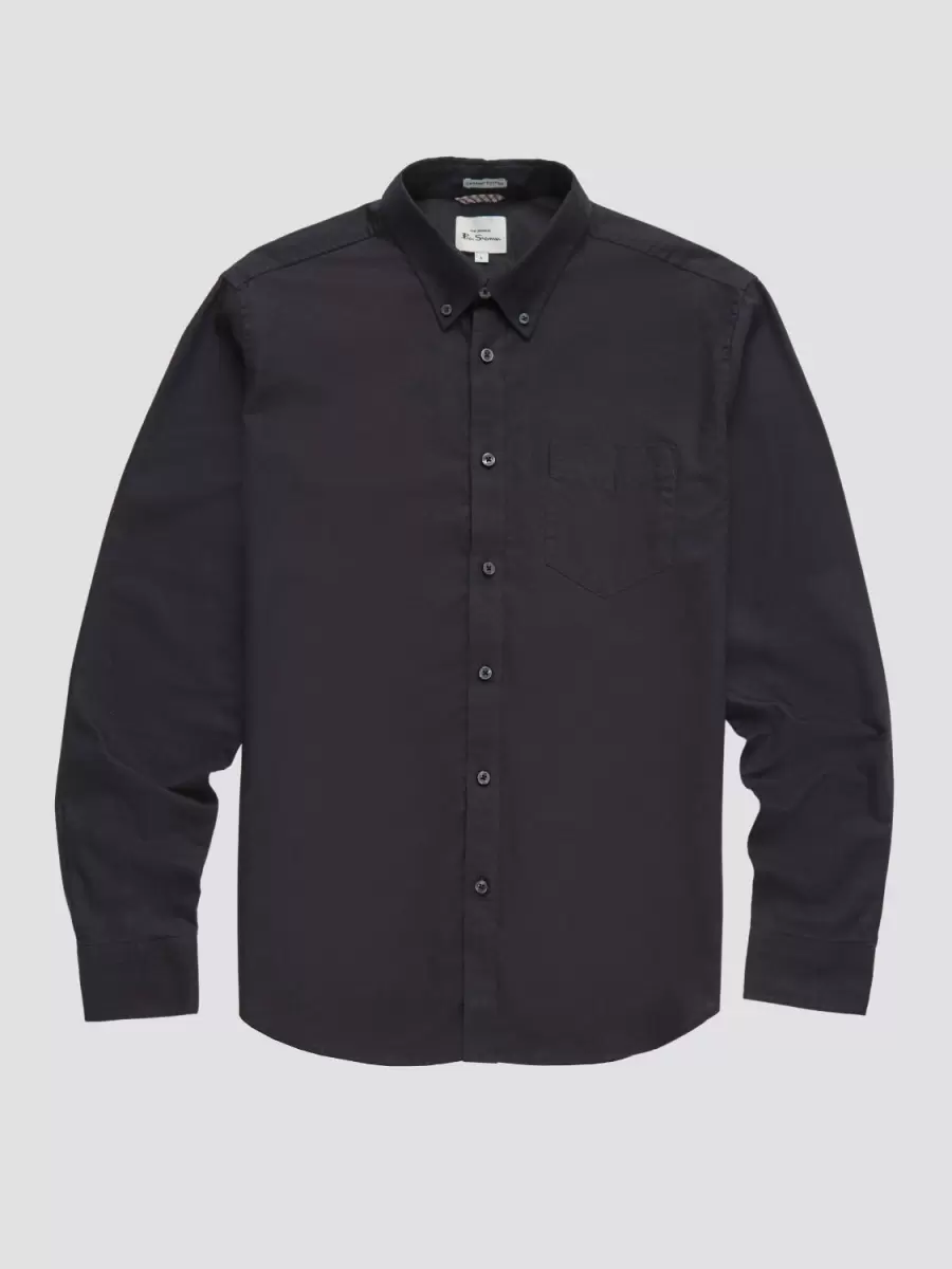 Barely Black Signature Organic Oxford Shirt - Barely Black Discount Shirts Men Ben Sherman - 5