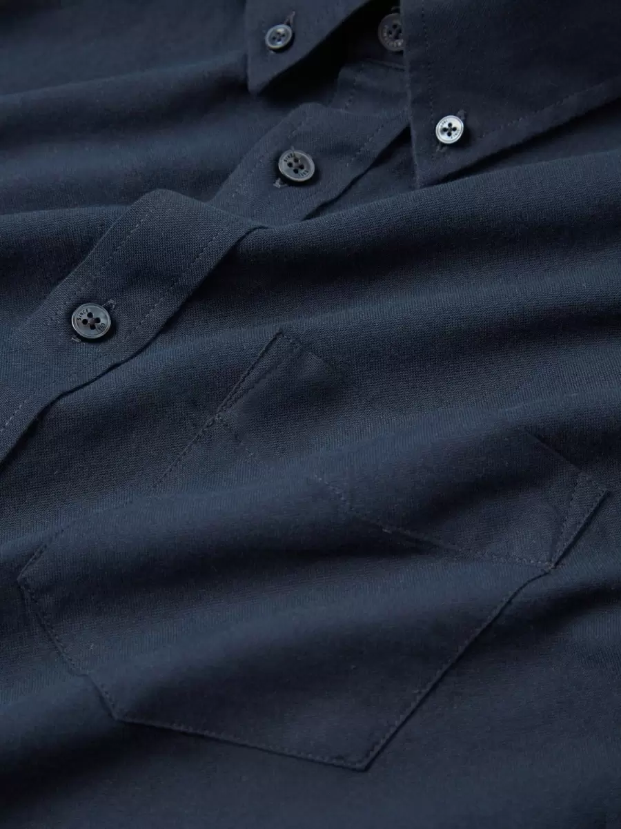 Signature Organic Oxford Shirt - Dark Navy Men Shirts Dark Navy Customized Ben Sherman - 2