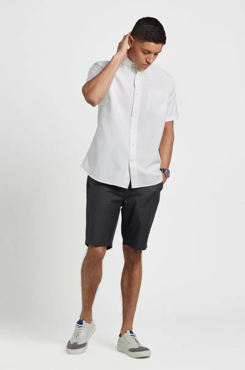 White Shirts Short Sleeve Brighton Oxford Organic Shirt - White Ben Sherman New Men - 3