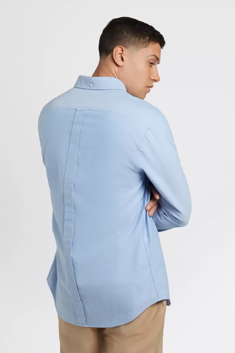 Ben Sherman Elegant Pale Blue Brighton Oxford Organic Shirt - Pale Blue Men Shirts - 3