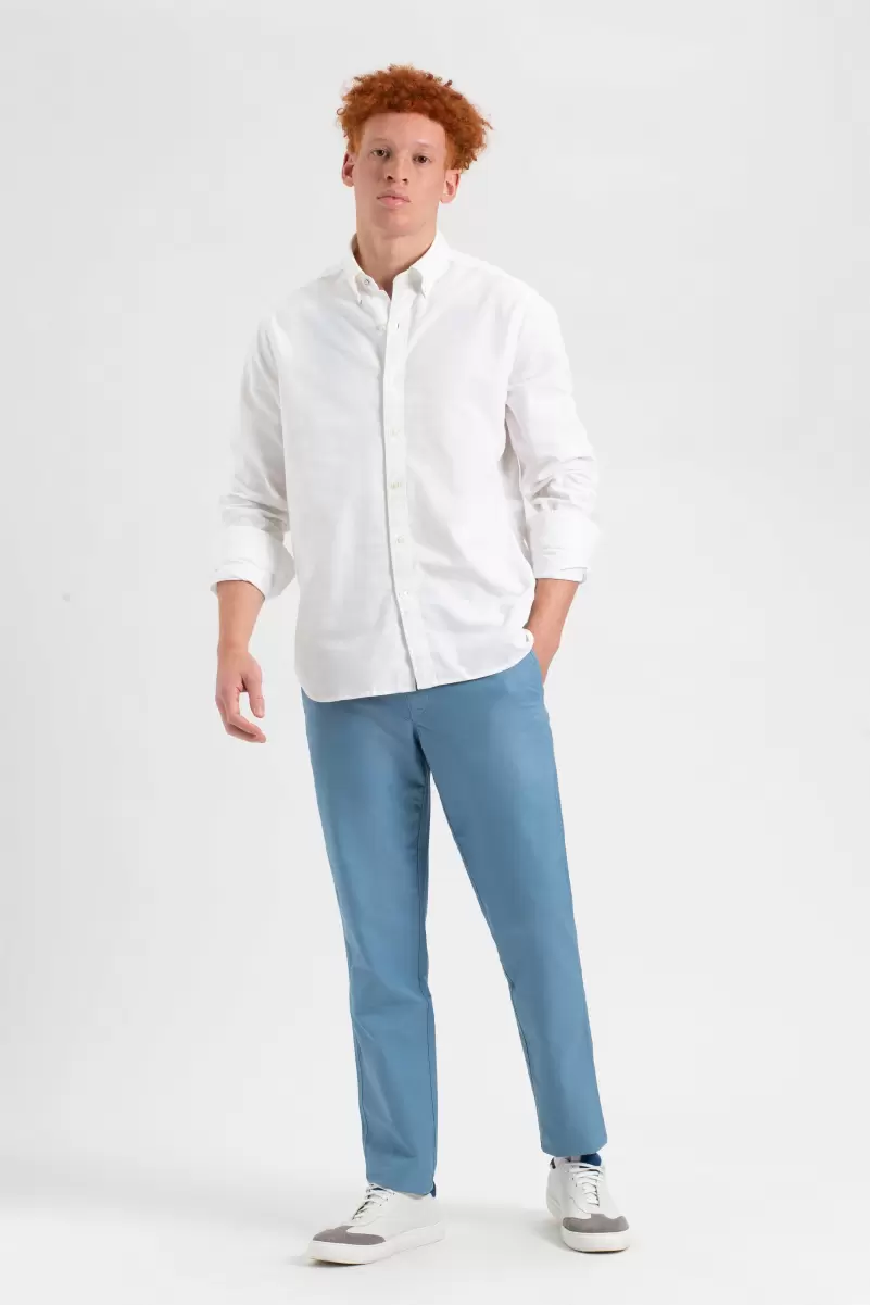 Sumptuous St. Ives Resort Oxford Garment Dye Organic Shirt - White Men Shirts Ben Sherman White - 2