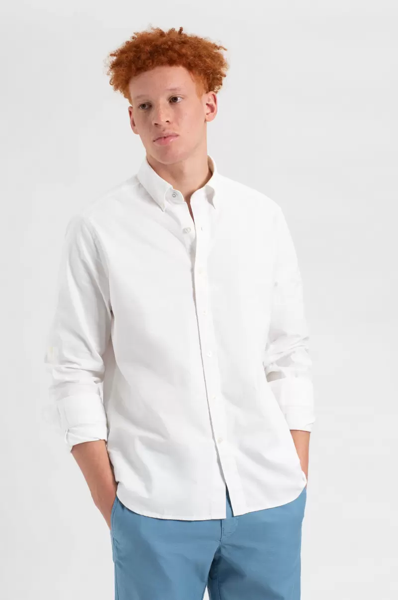 Sumptuous St. Ives Resort Oxford Garment Dye Organic Shirt - White Men Shirts Ben Sherman White