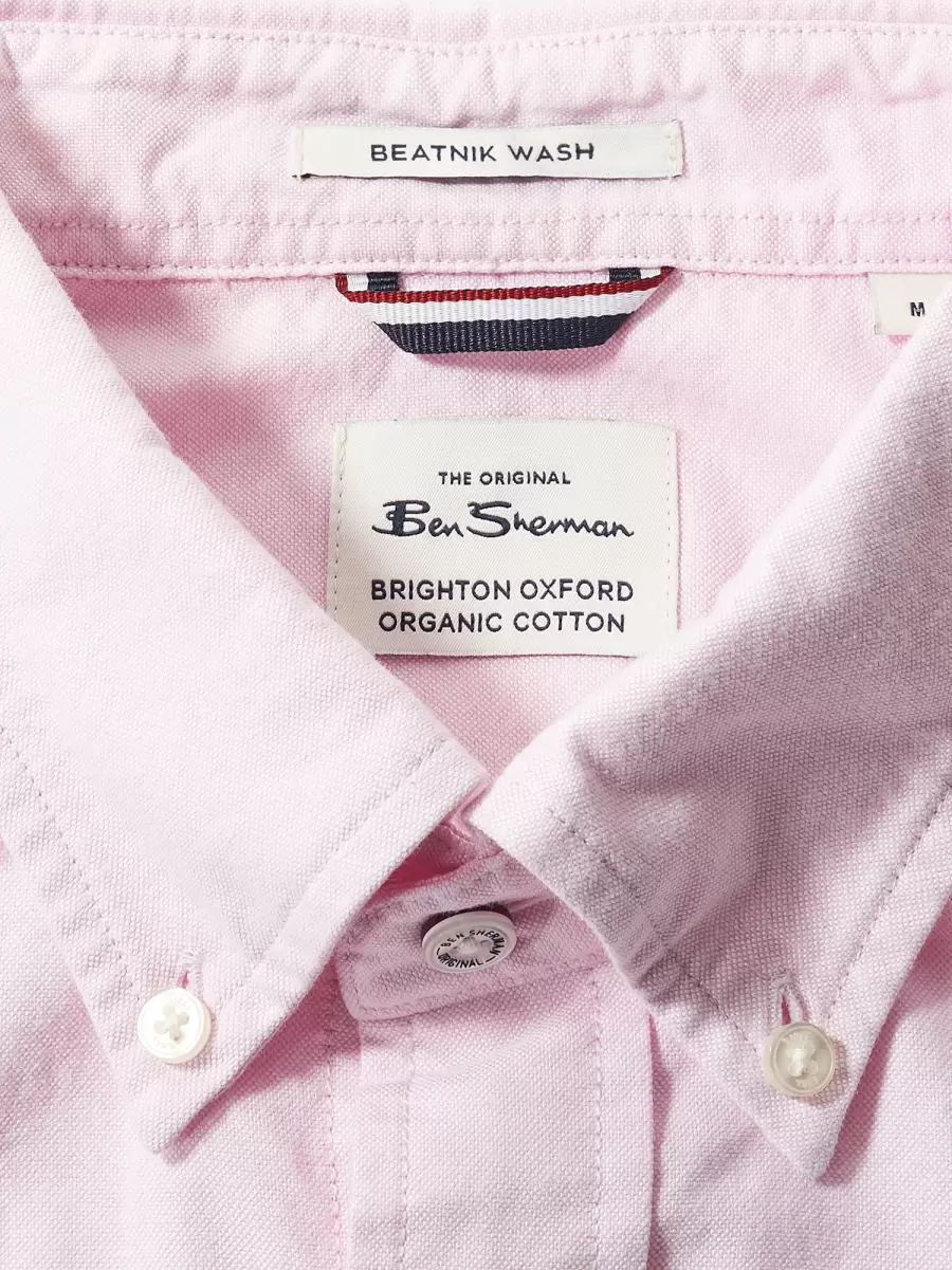 Shirts Men Ben Sherman Brighton Oxford Organic Shirt - Dusty Pink Dusty Pink Sturdy - 12