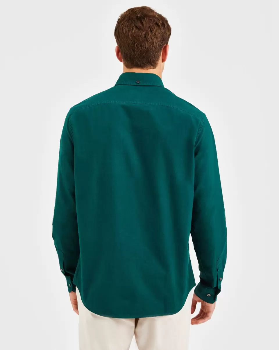 Shirts Men Beatnik Oxford Garment Dye Shirt - Forest Green Ben Sherman Modern Deep Forest Green - 2