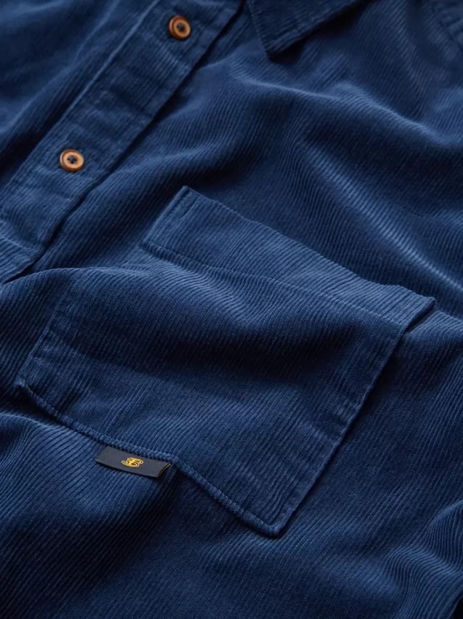 Men Dark Blue Shirts B By Ben Sherman Corduroy Shirt Jacket Bespoke - 3