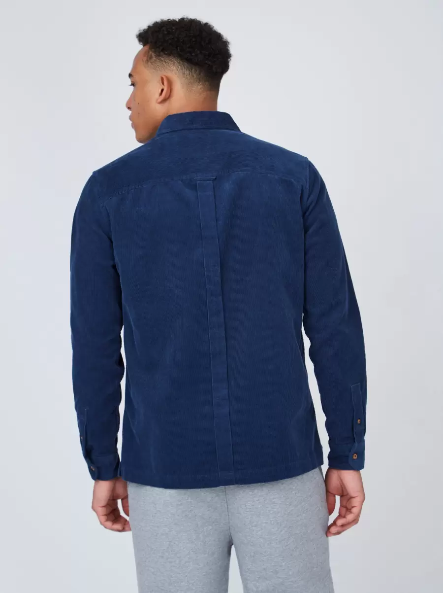 Men Dark Blue Shirts B By Ben Sherman Corduroy Shirt Jacket Bespoke - 8