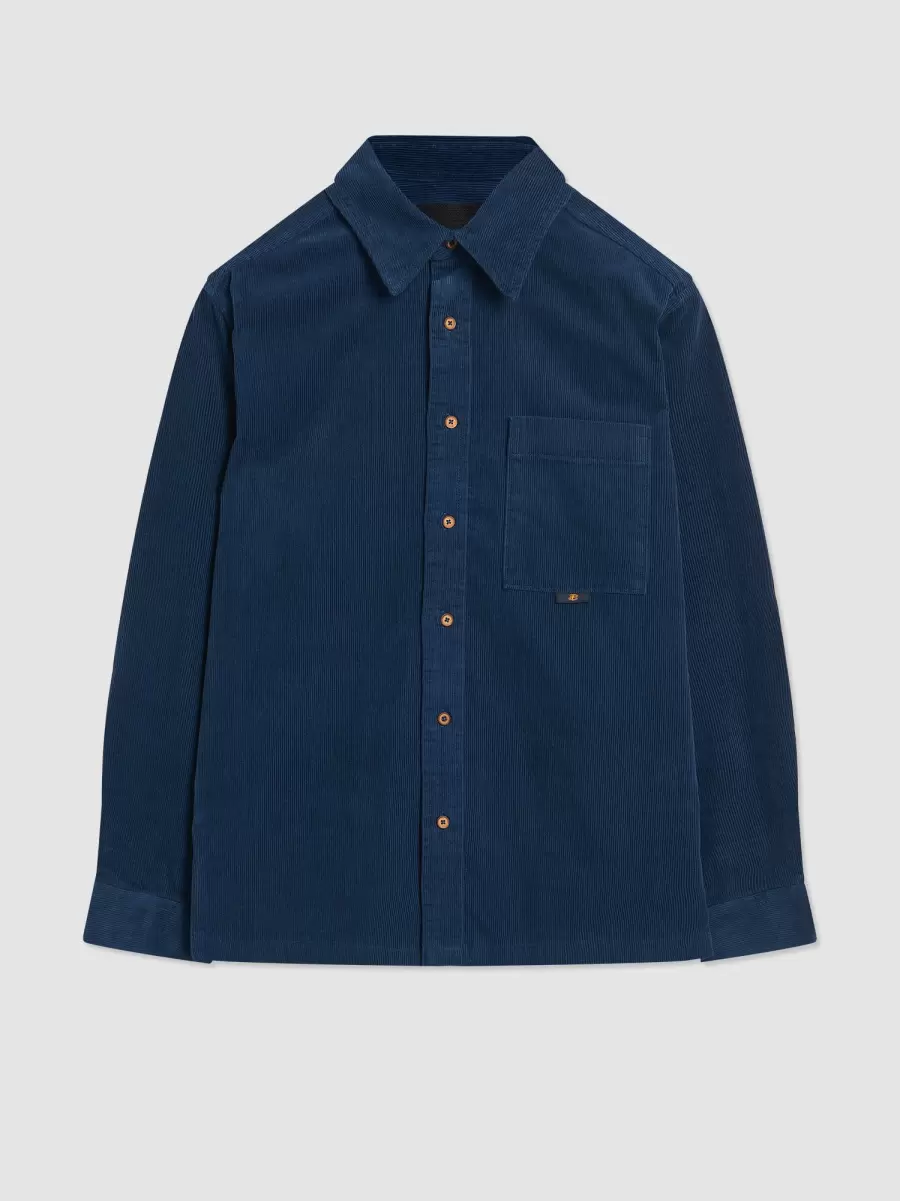 Men Dark Blue Shirts B By Ben Sherman Corduroy Shirt Jacket Bespoke