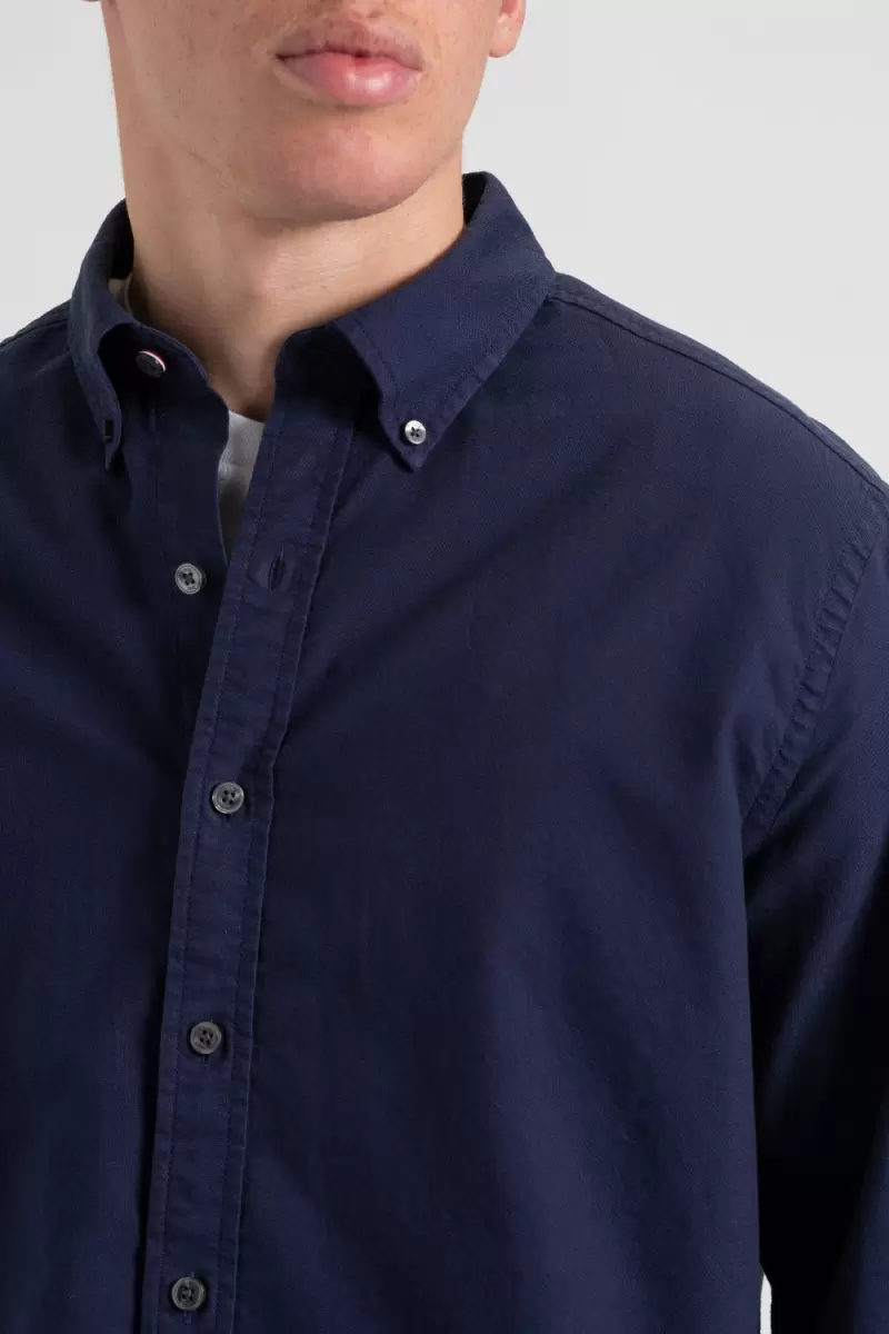 Pioneer Indigo Navy Shirts St. Ives Resort Oxford Garment Dye Organic Shirt - Navy Ben Sherman Men - 2