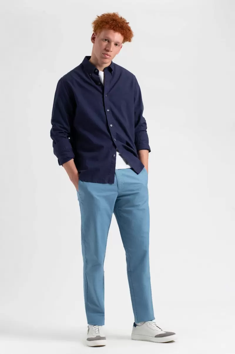 Pioneer Indigo Navy Shirts St. Ives Resort Oxford Garment Dye Organic Shirt - Navy Ben Sherman Men - 3