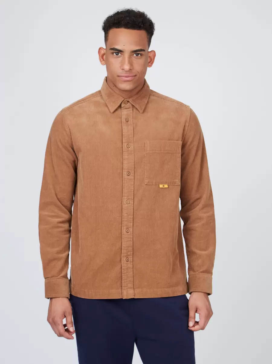 Light Brown Shirts 2024 Men B By Ben Sherman Corduroy Shirt Jacket - 3