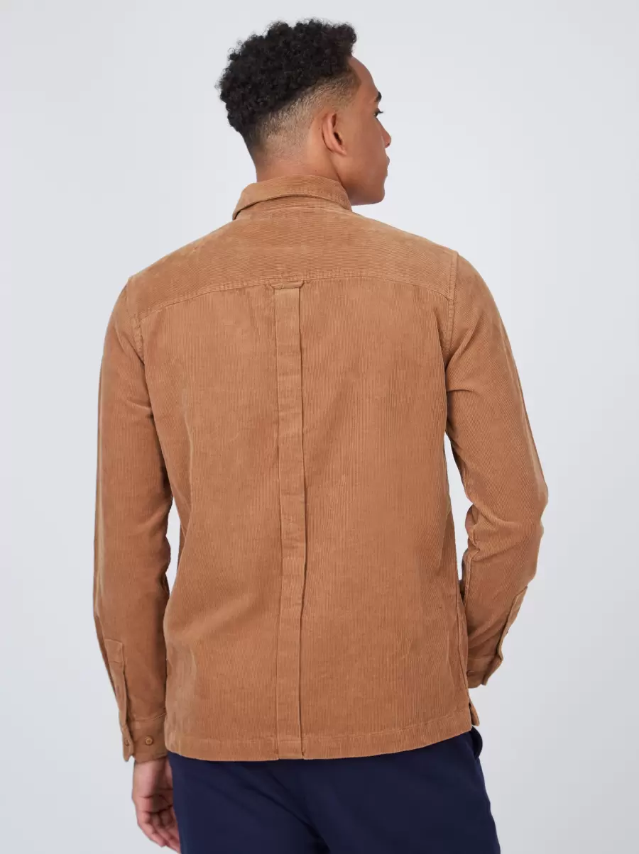 Light Brown Shirts 2024 Men B By Ben Sherman Corduroy Shirt Jacket - 6