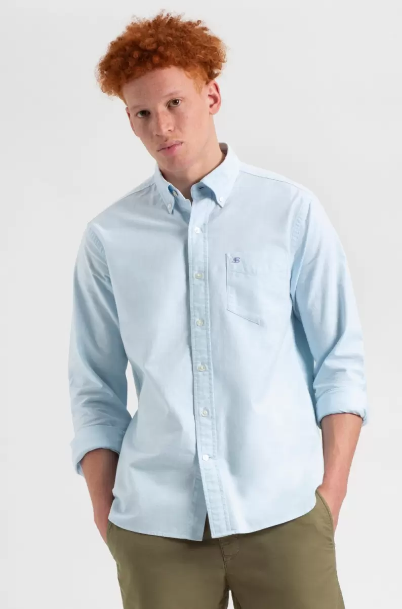 St. Ives Resort Oxford Garment Dye Organic Shirt - Sky Blue Men Expert Shirts Sky Blue Ben Sherman - 3