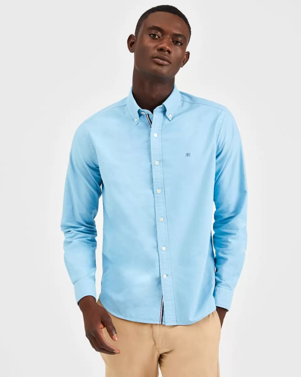 Men Delicate Shirts Beatnik Oxford Garment Dye Shirt - Fresh Blue Fresh Blue Ben Sherman - 2