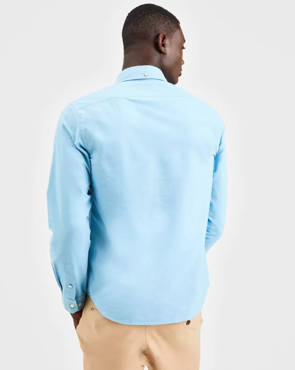 Men Delicate Shirts Beatnik Oxford Garment Dye Shirt - Fresh Blue Fresh Blue Ben Sherman - 3