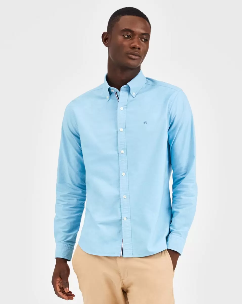 Men Delicate Shirts Beatnik Oxford Garment Dye Shirt - Fresh Blue Fresh Blue Ben Sherman - 4