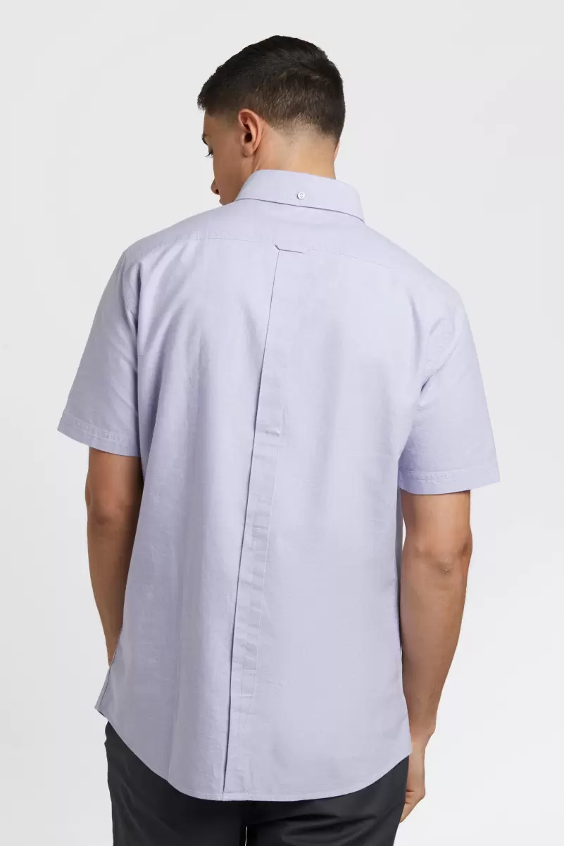 Ben Sherman Shirts Spring Purple Men Advanced Short Sleeve Brighton Oxford Organic Shirt - Spring Purple - 2