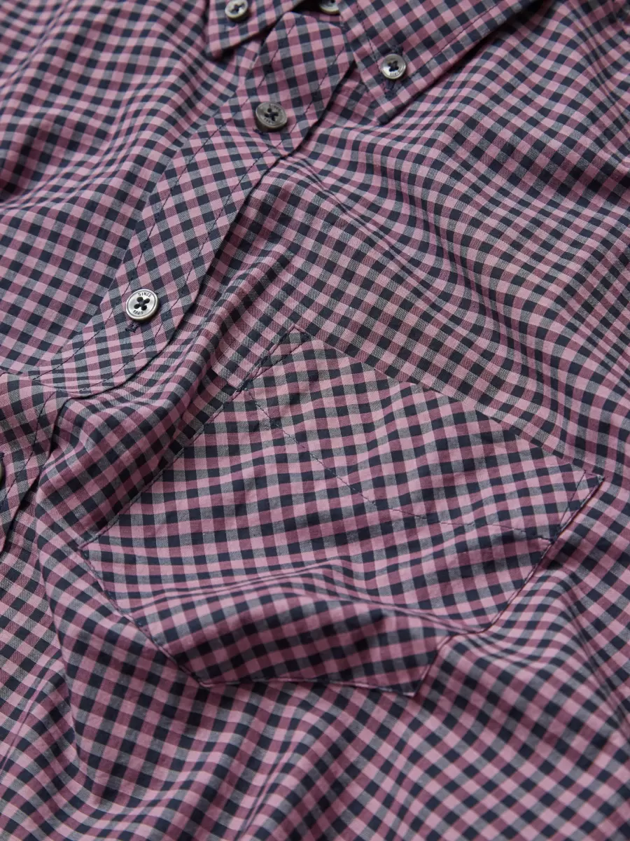 Men Violet|Default Title Ben Sherman Sale Signature Short-Sleeve Gingham Shirt - Violet Shirts - 3