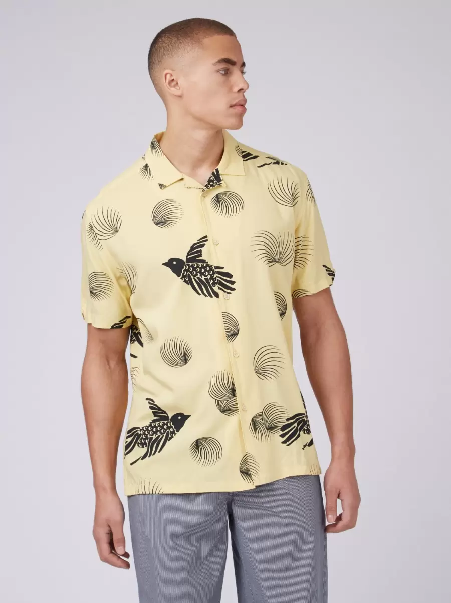 Shirts Convenient Lemon B By Ben Sherman Bird Print Shirt Men - 7