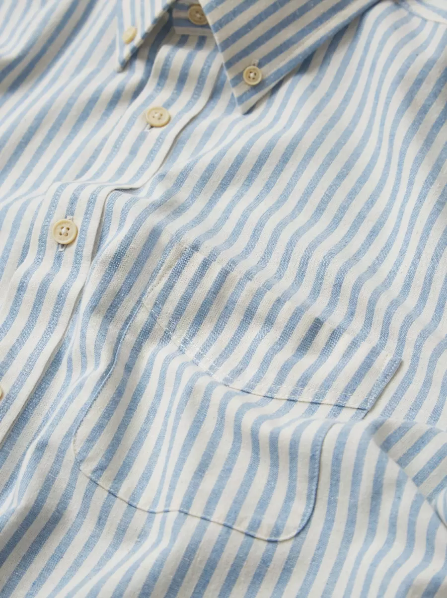Pale Blue Pure Ben Sherman Oxford Stripe Long-Sleeve Shirt - Pale Blue Men Shirts - 1