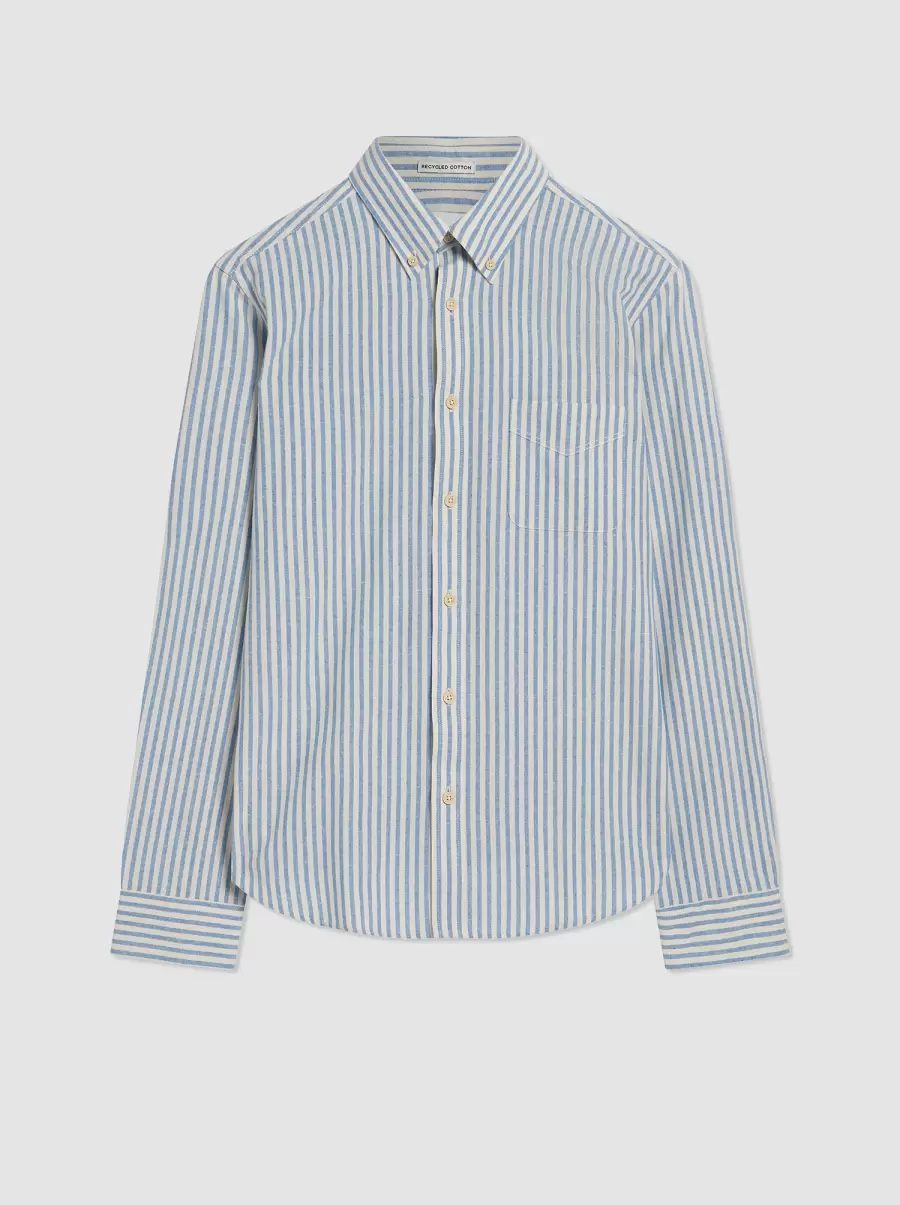 Pale Blue Pure Ben Sherman Oxford Stripe Long-Sleeve Shirt - Pale Blue Men Shirts