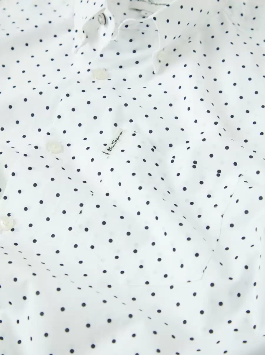 White Normal Men White Polka Dot Print Long-Sleeve Shirt Shirts Ben Sherman - 3