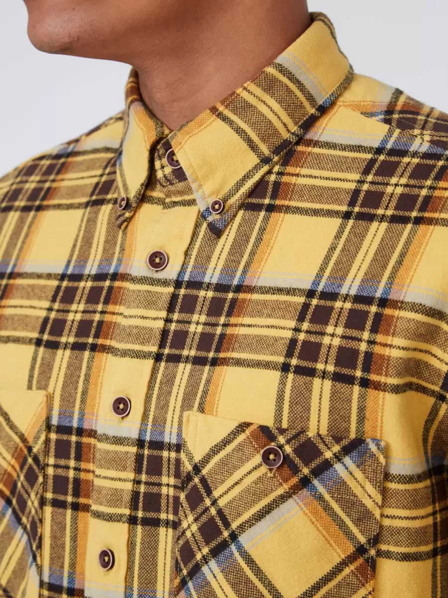 Shirts B By Ben Sherman Check Long-Sleeve Overshirt Sunflower Men Professional - 7