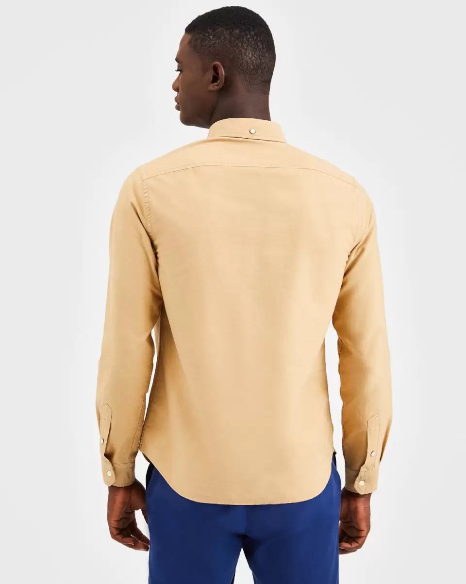 Khaki Beatnik Oxford Garment Dye Shirt - Khaki Shirts Robust Ben Sherman Men - 4