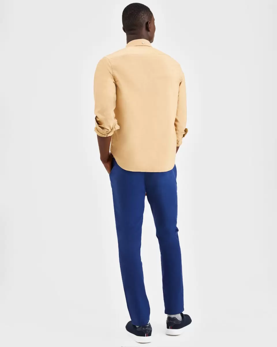 Khaki Beatnik Oxford Garment Dye Shirt - Khaki Shirts Robust Ben Sherman Men - 5