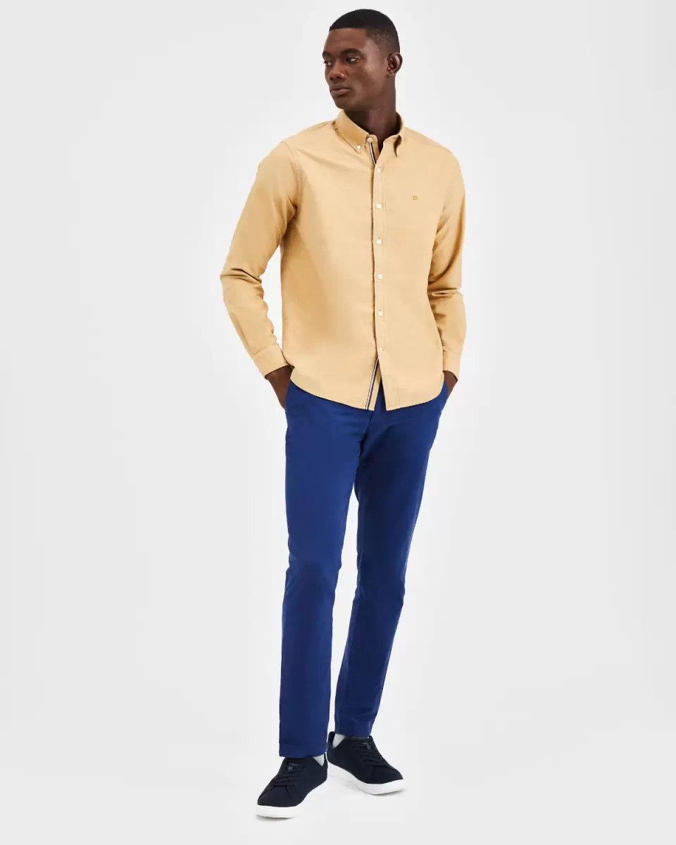 Khaki Beatnik Oxford Garment Dye Shirt - Khaki Shirts Robust Ben Sherman Men - 6