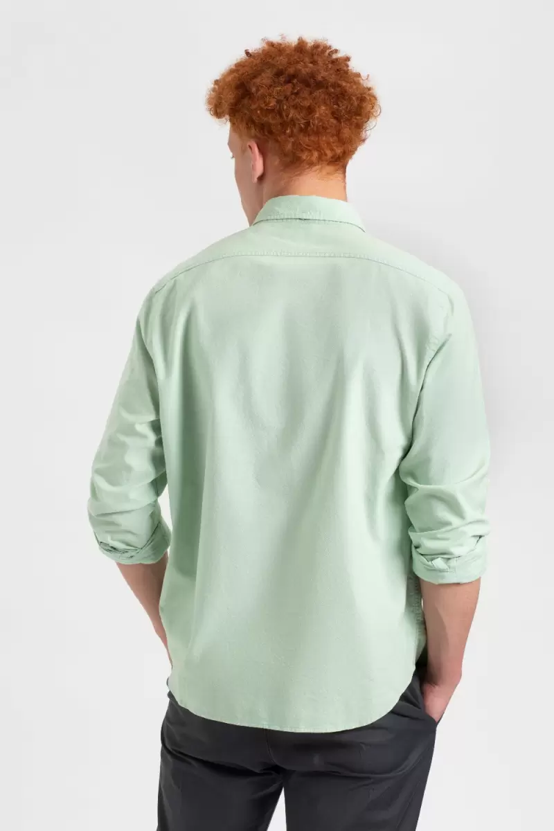 Shirts Pistachio Solid Ben Sherman Men St. Ives Resort Oxford Garment Dye Organic Shirt - Pistachio - 3