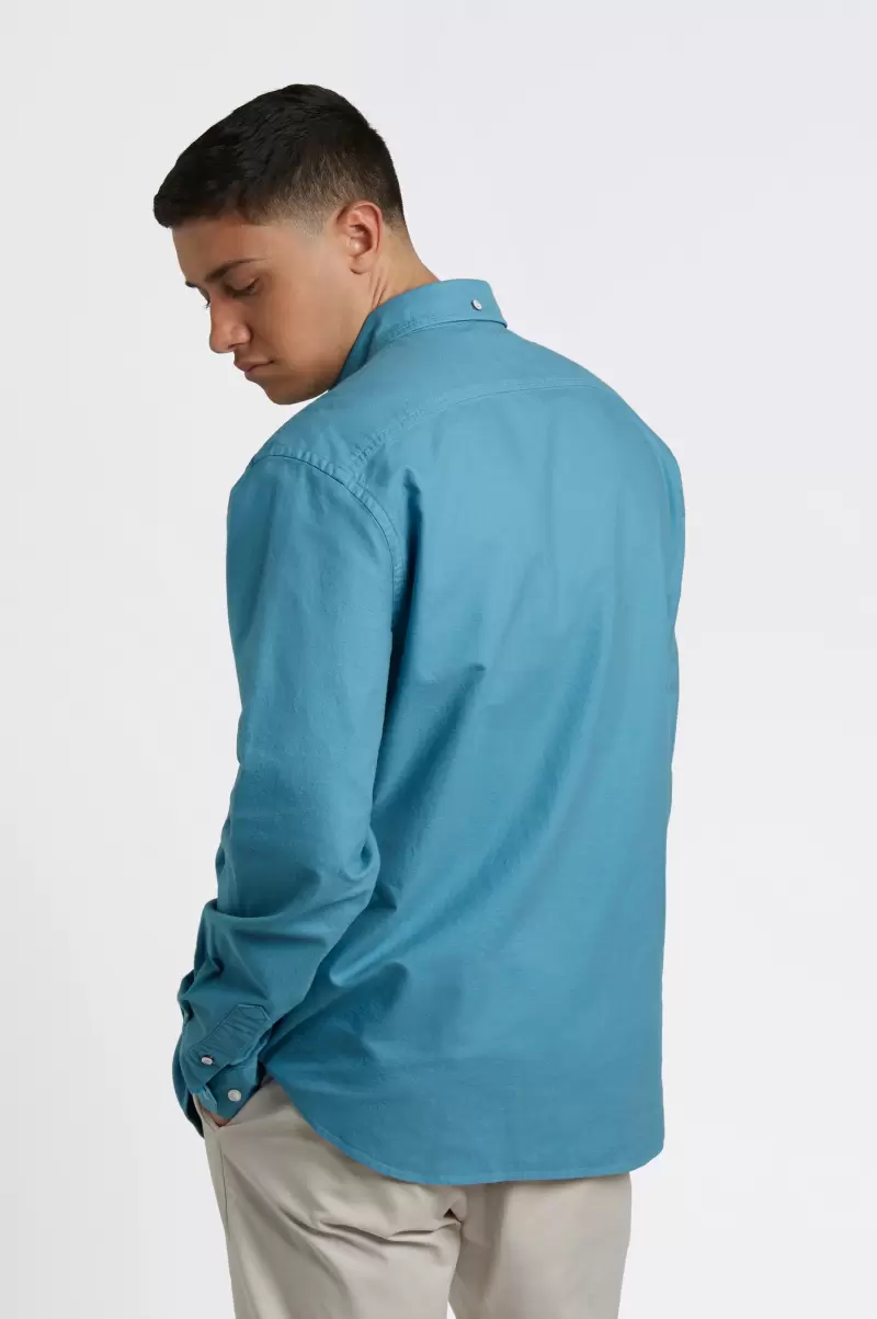 Ben Sherman Men Deep Teal Blue|Terracota Beatnik Oxford Garment Dye Shirt - Deep Teal Blue Shirts 2024 - 4