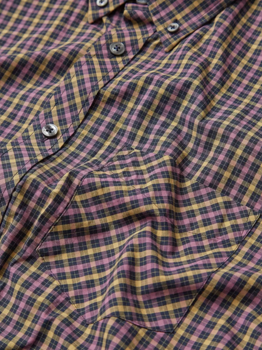 Signature House Check Short-Sleeve Shirt - Grape Men Shirts Ben Sherman Uncompromising Grape - 2