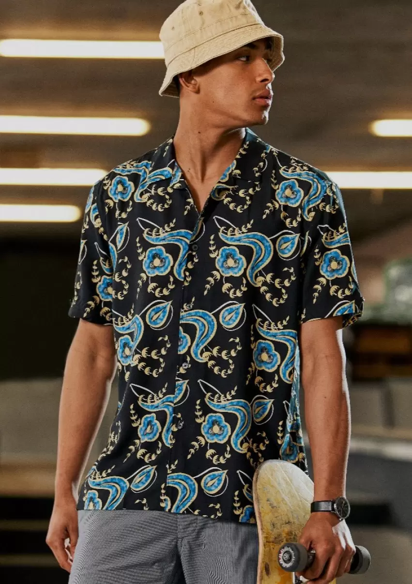 Cut-Price Black Men B By Ben Sherman Floral Print Shirt Shirts - 4