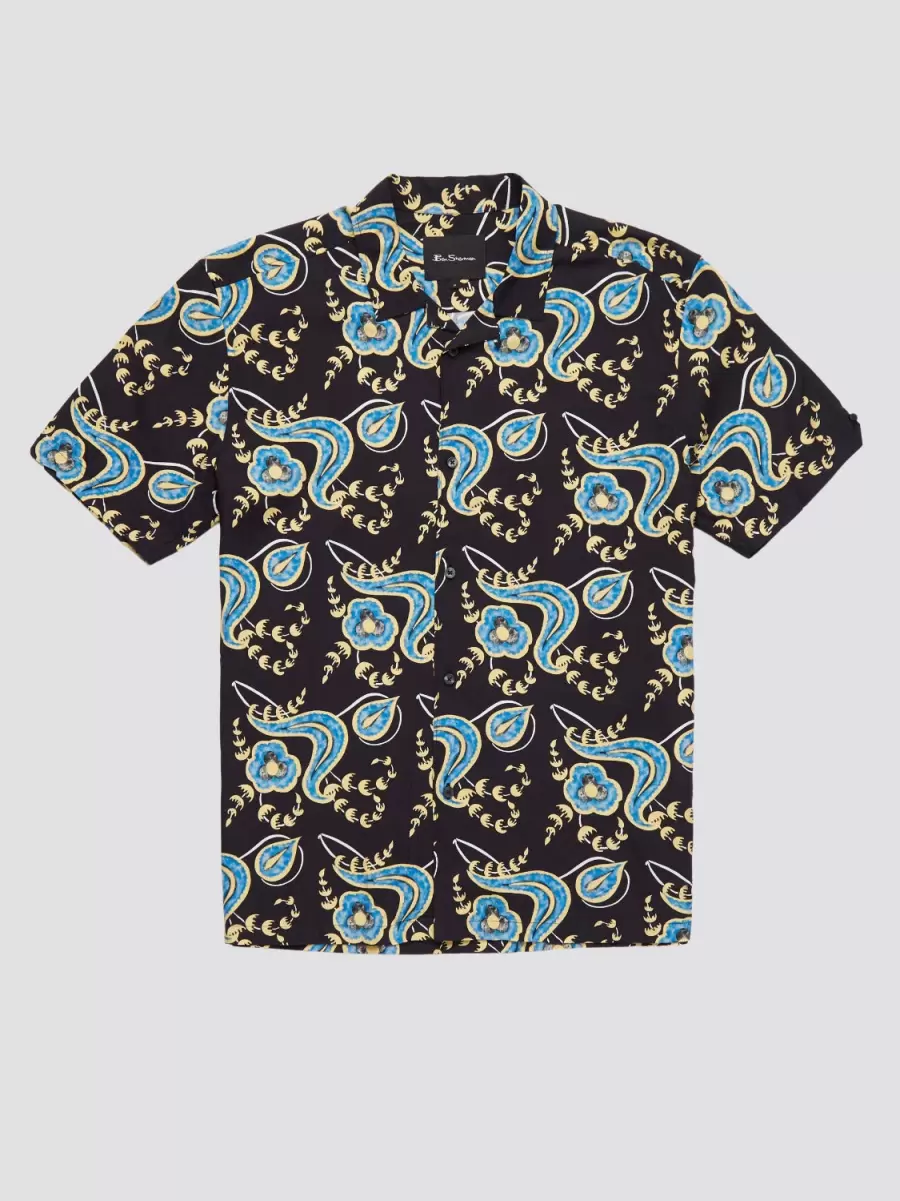Cut-Price Black Men B By Ben Sherman Floral Print Shirt Shirts