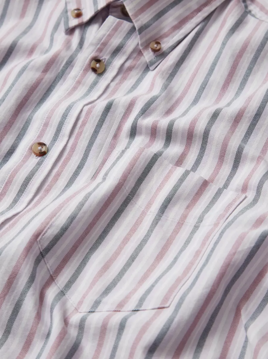 Classic Men Oxford Stripe Long-Sleeve Shirt - Grape Ben Sherman Shirts Grape - 1