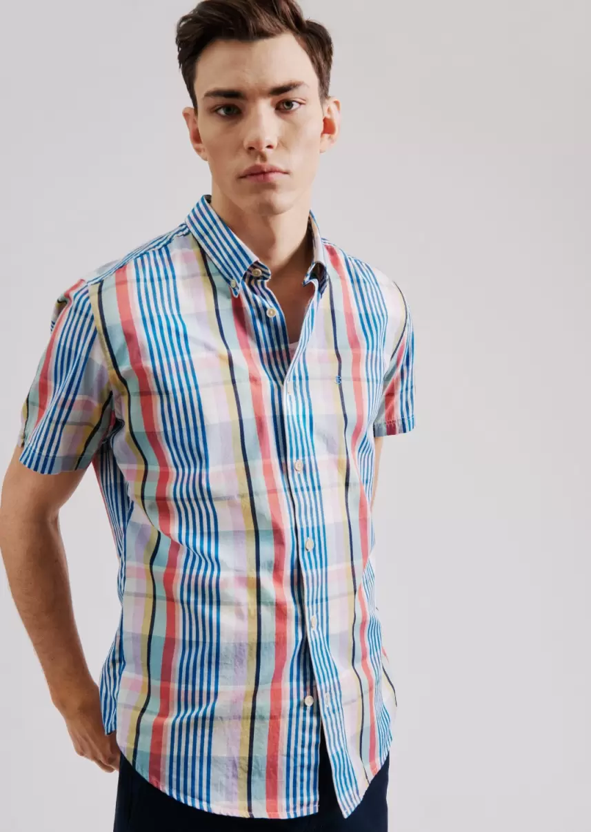 Shirts Multicolour Check Short-Sleeve Shirt Lilac Ben Sherman Men Trendy - 3