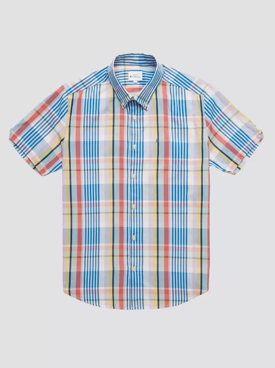 Shirts Multicolour Check Short-Sleeve Shirt Lilac Ben Sherman Men Trendy