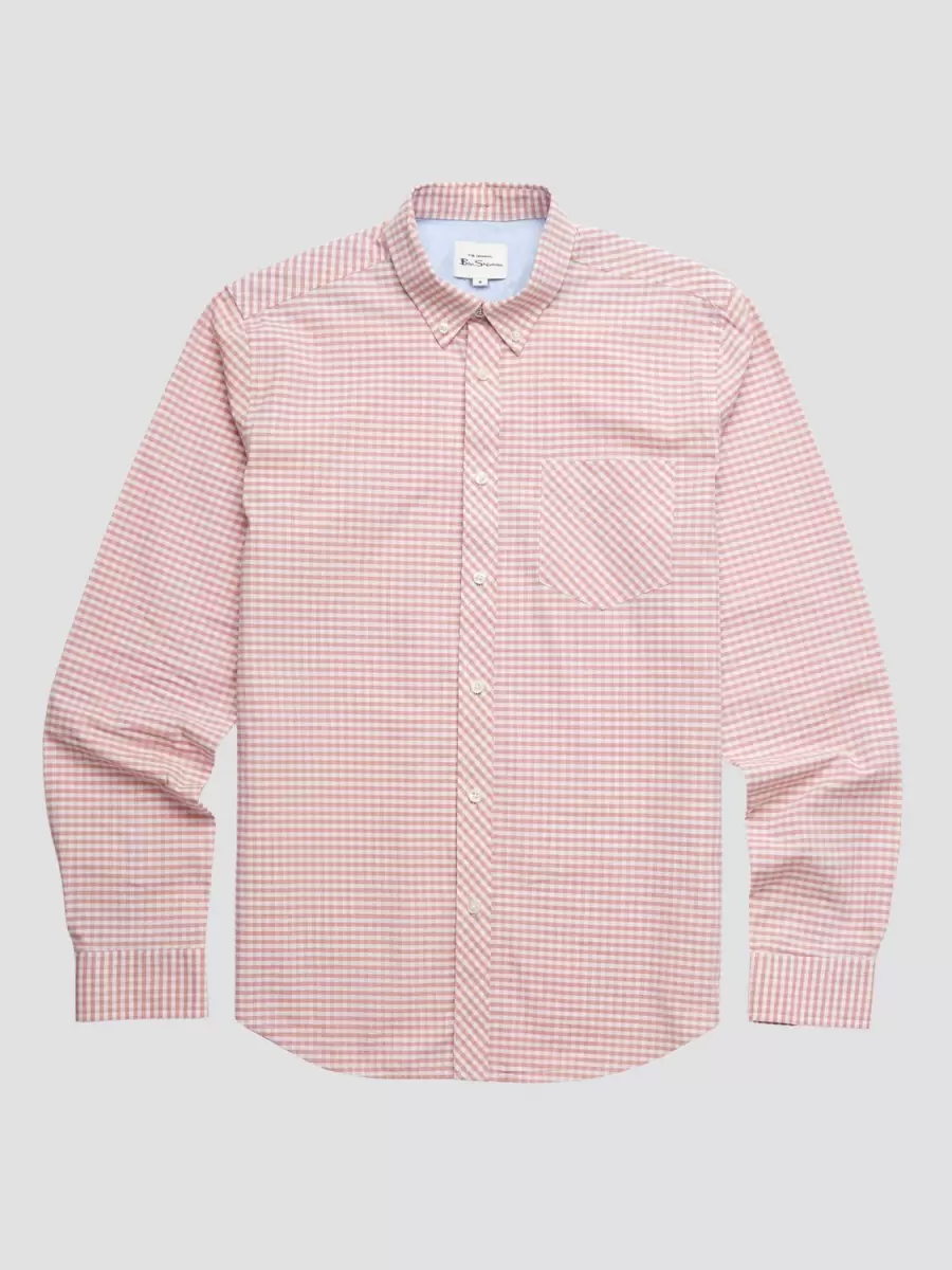 Raspberry Shirts Men Signature Gingham Long-Sleeve Shirt - Raspberry Ben Sherman Cost-Effective - 2