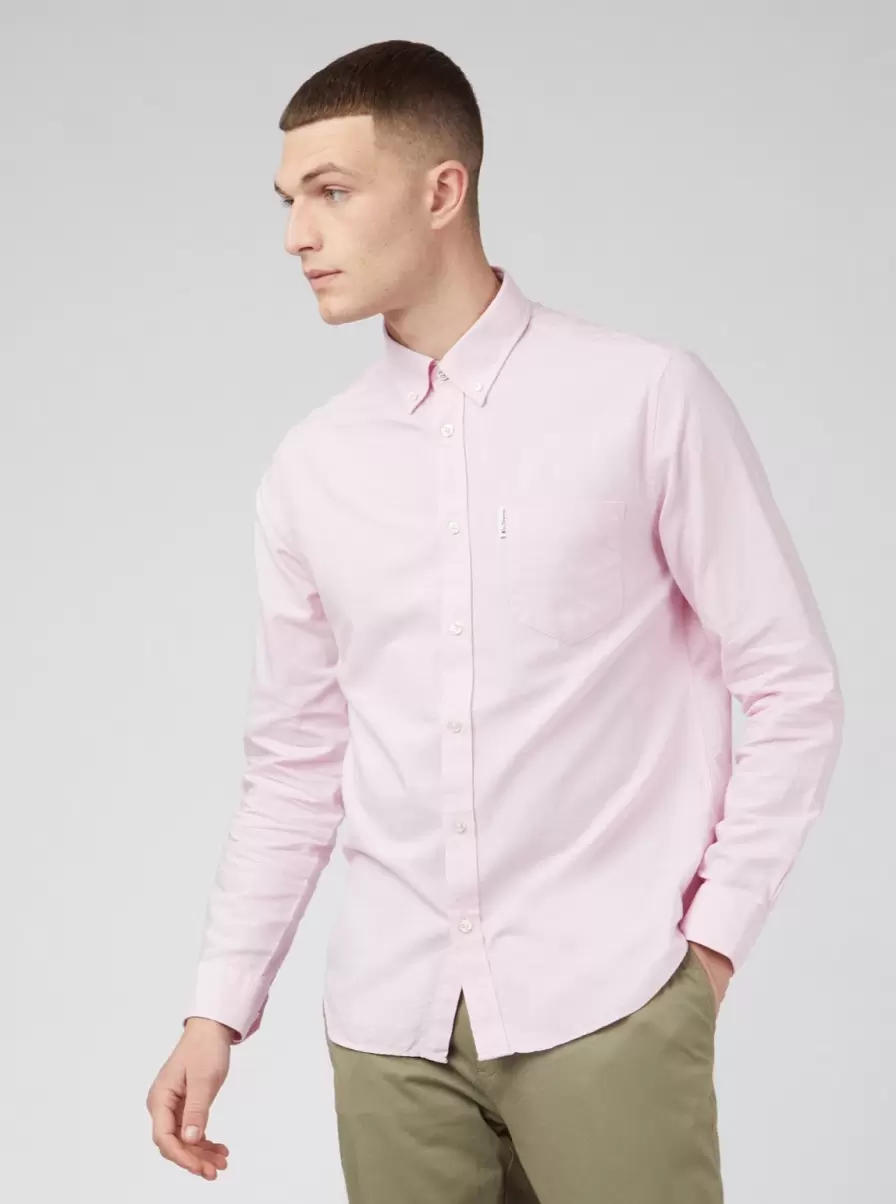Light Pink Shirts Signature Organic Oxford Shirt - Light Pink Ben Sherman Men Discount - 2