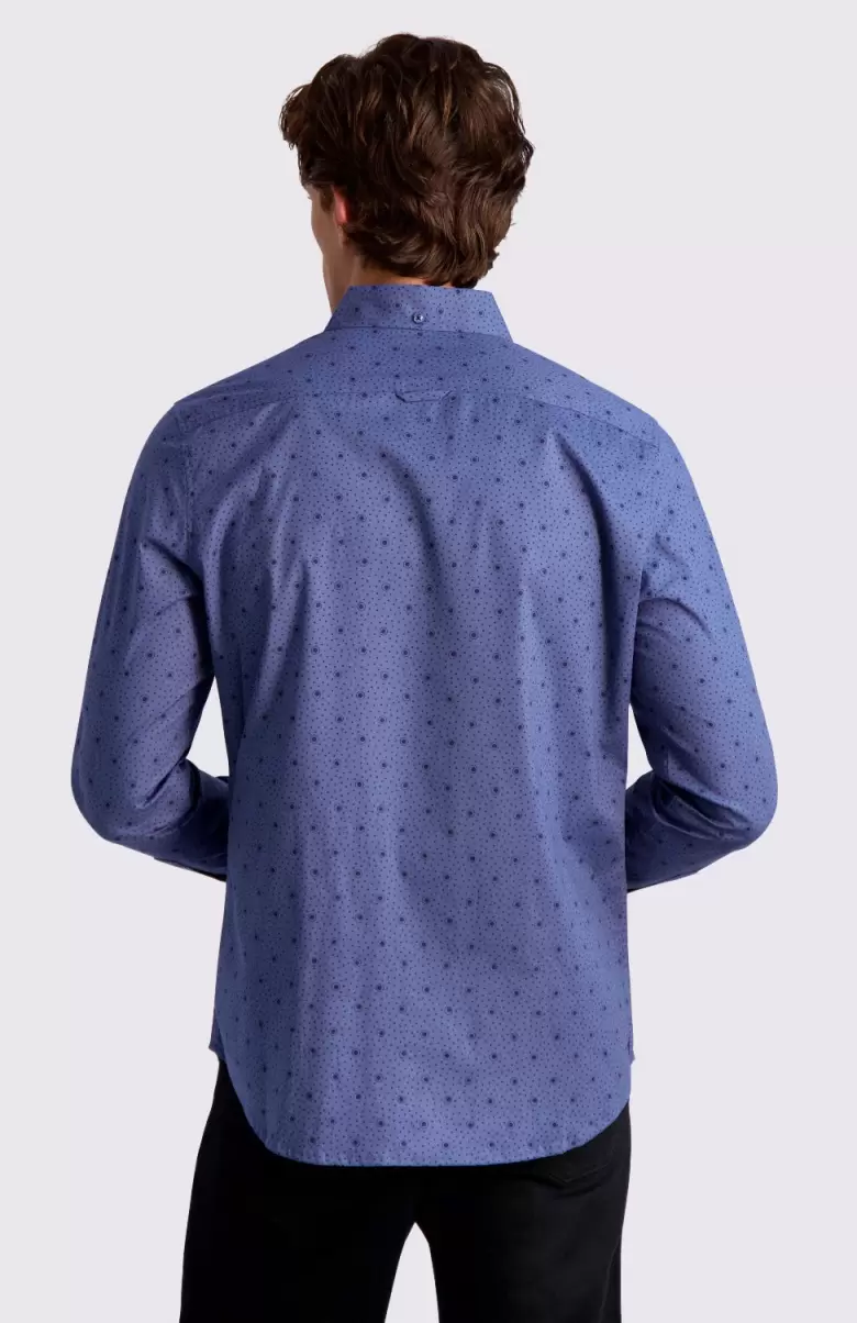 Shirts Latest Dot Print Long-Sleeve Shirt - Insignia Blue Ben Sherman Insignia Men - 1